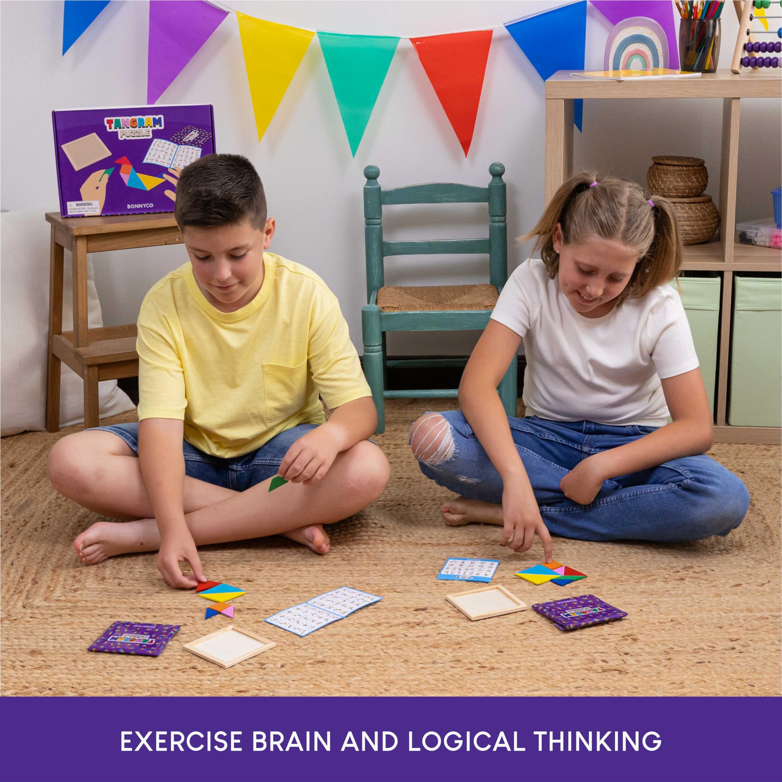 Montessori inspired 94 figure tangram activity