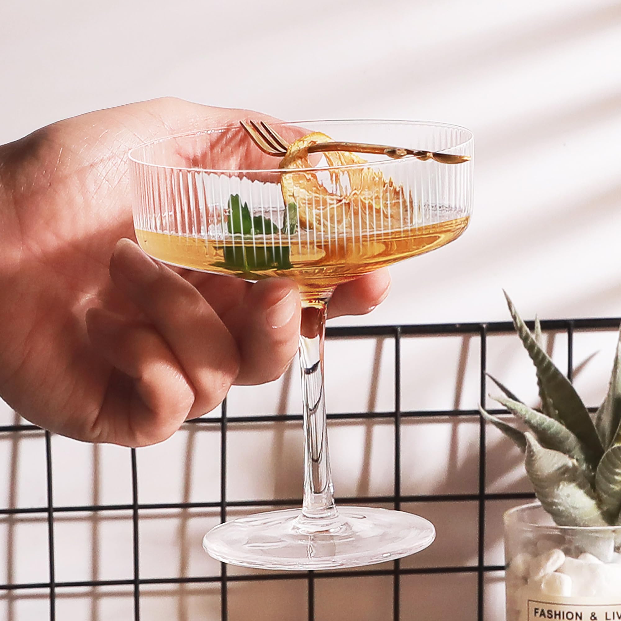 Dishwasher safe coupe glasses for easy cleaning