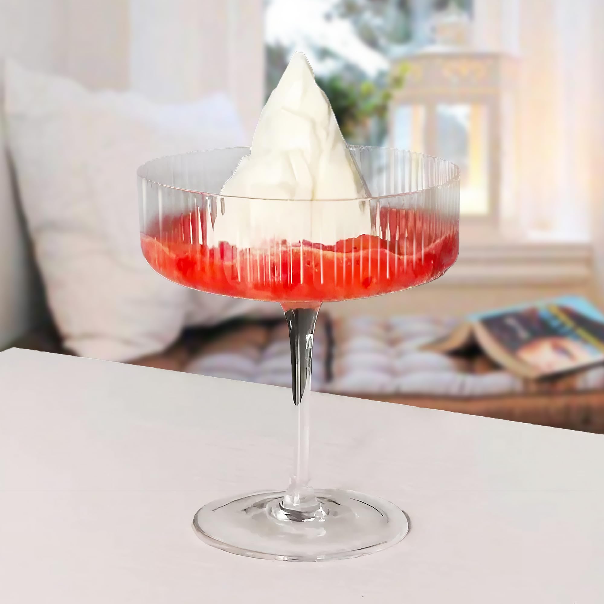 Lead-free crystal coupe glasses by Montex