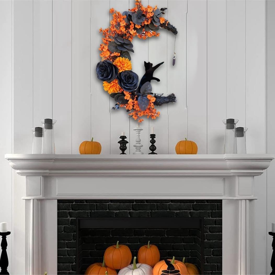Grapevine wood Halloween wreath decoration
