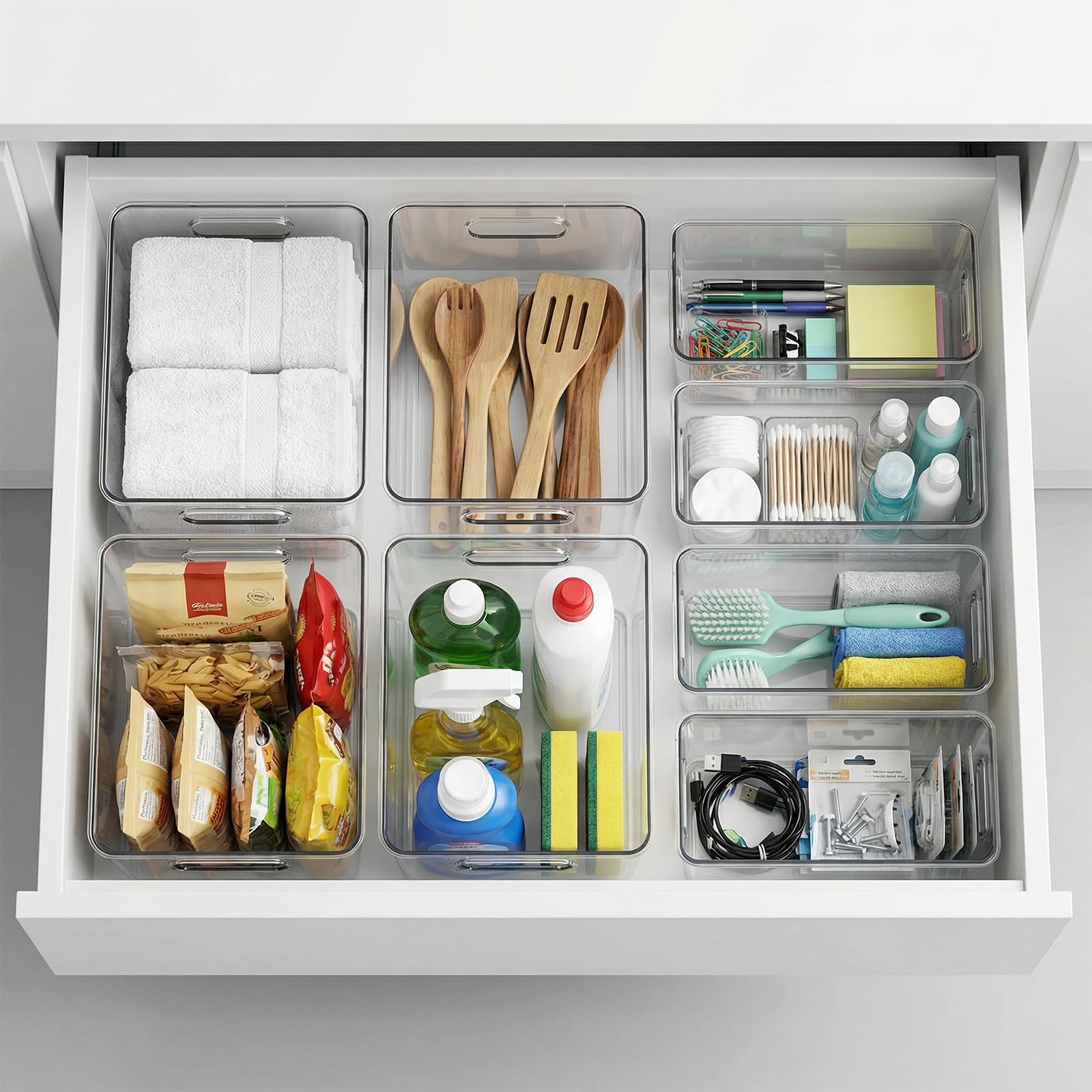 Under-sink cabinet MOONEDGE bin storage solution