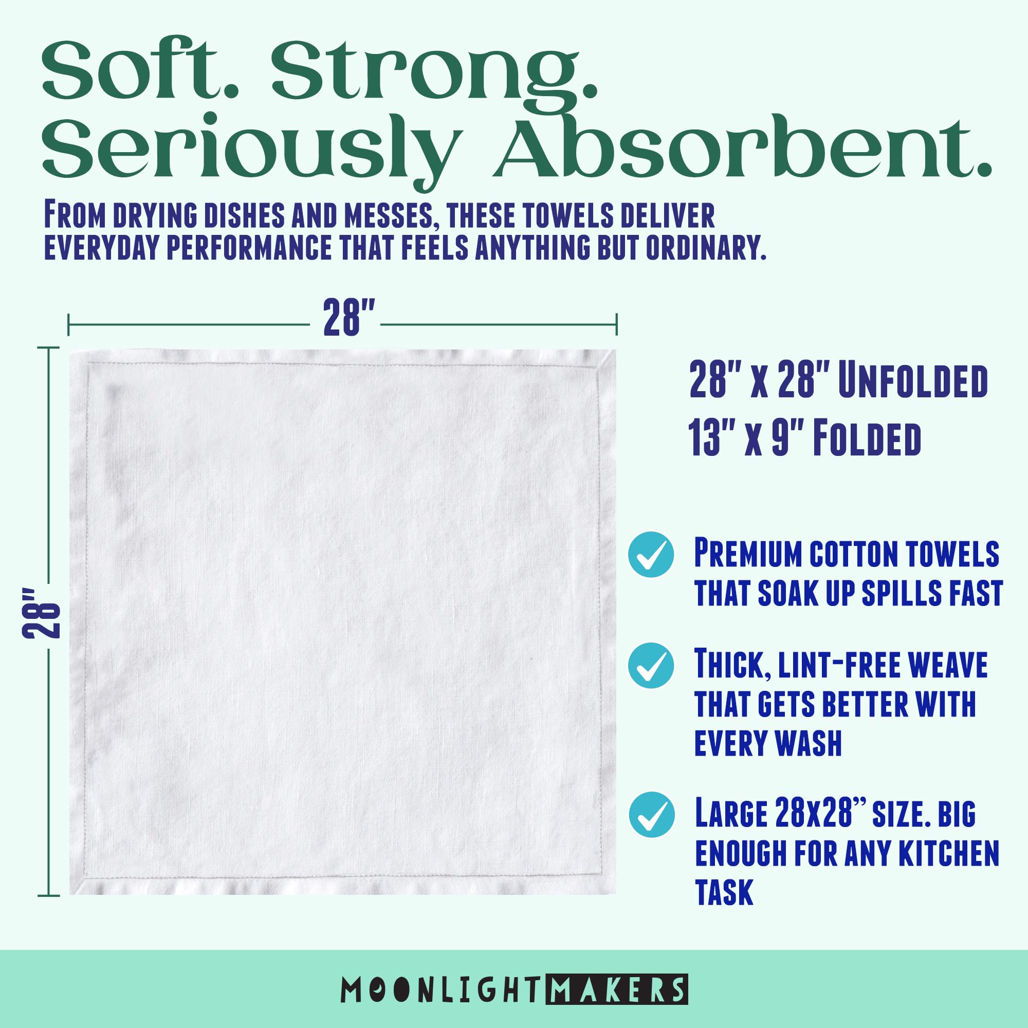 Moonlight Makers sourdough icons screen printed towel