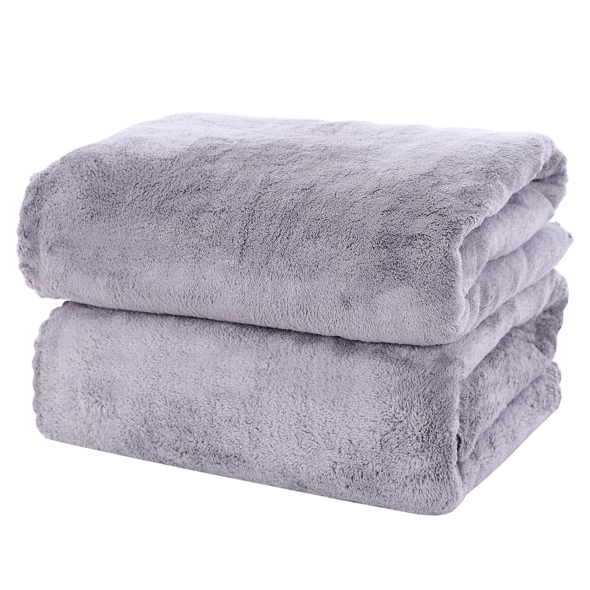 Moonqueen 2 pack bath towels grey 27x55