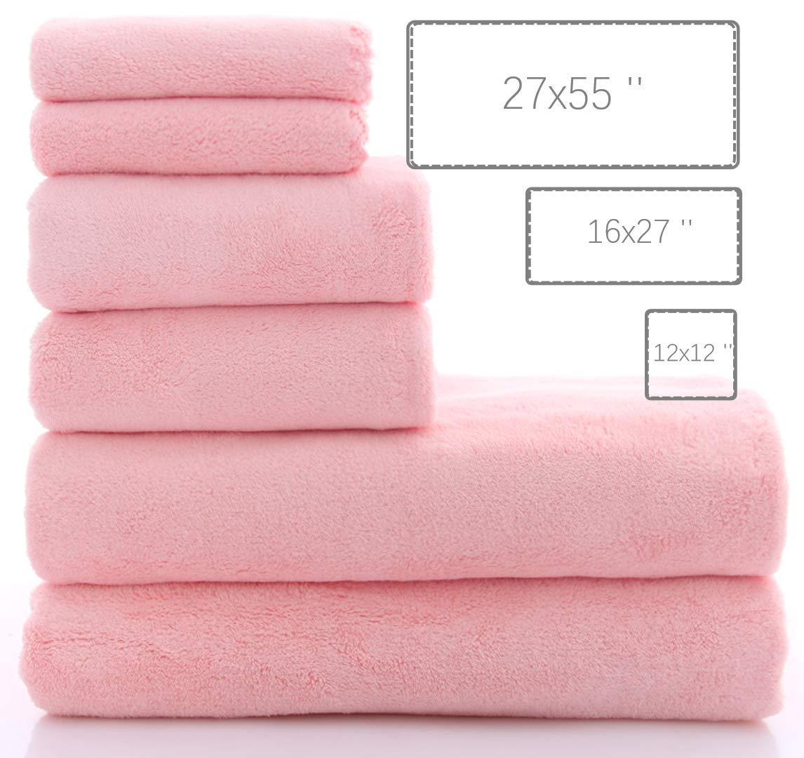 MoonQueen 2 bath towels pink 27x55