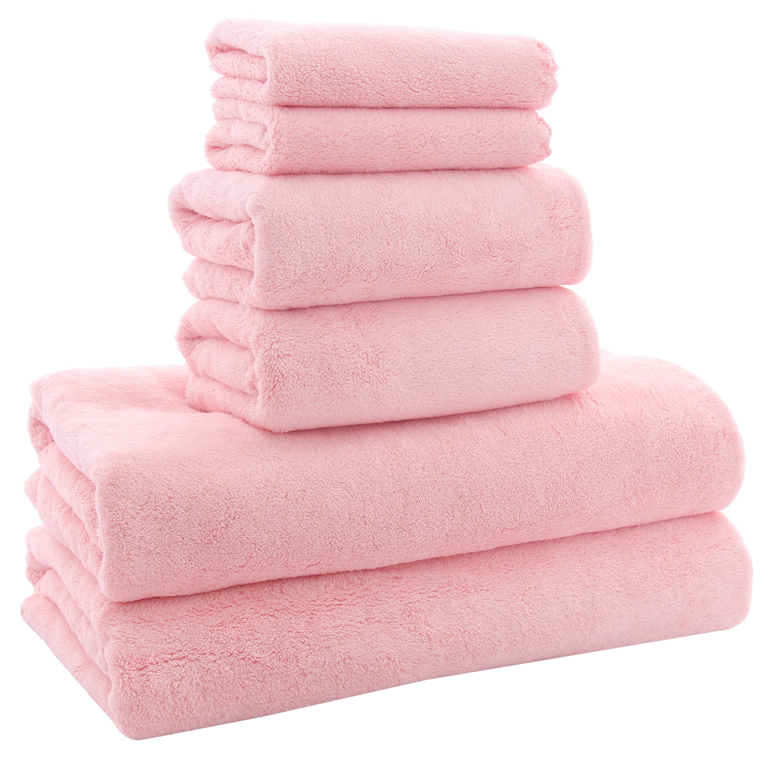 MoonQueen ultra soft towel set bath towels pink 27x55