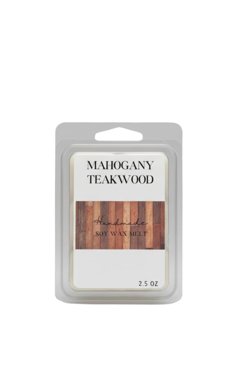 Moonstone Celestial LLC mahogany teak woodsy soy wax melt six cubes