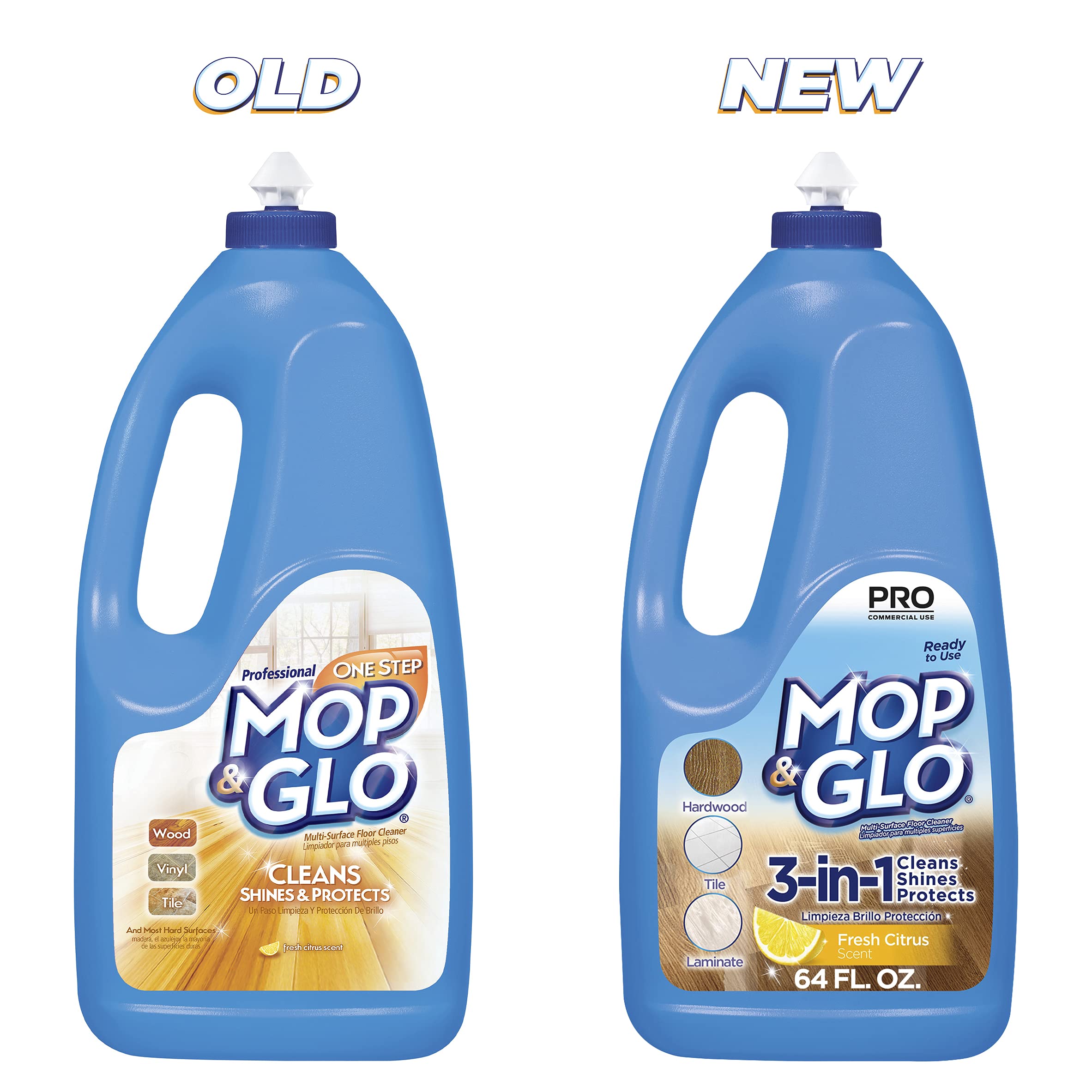 Mop & Glo floor cleaner bottle with convenient handle