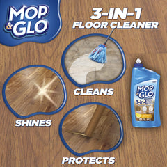 Fresh citrus Mop & Glo floor cleaner label close up