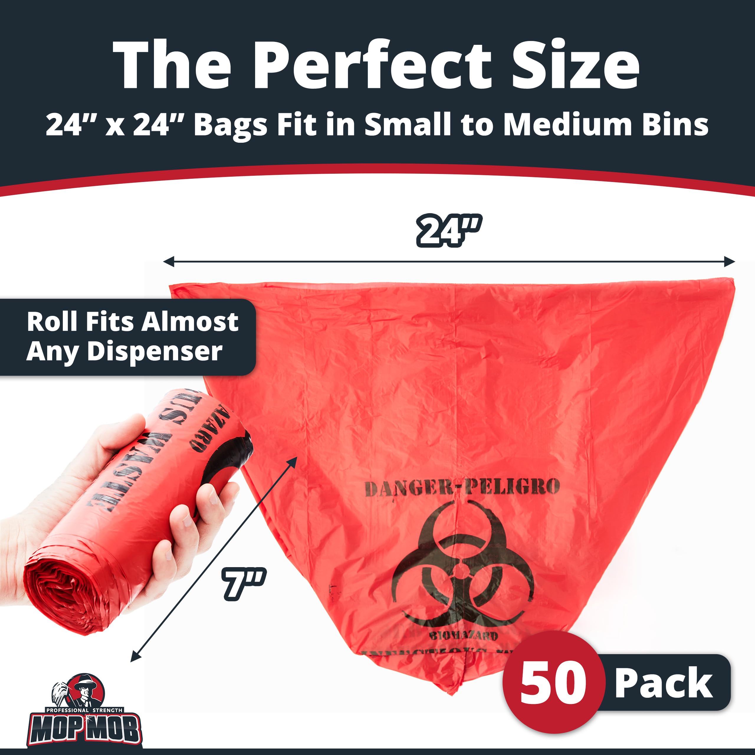 50 pack biohazard bags for clinical waste disposal