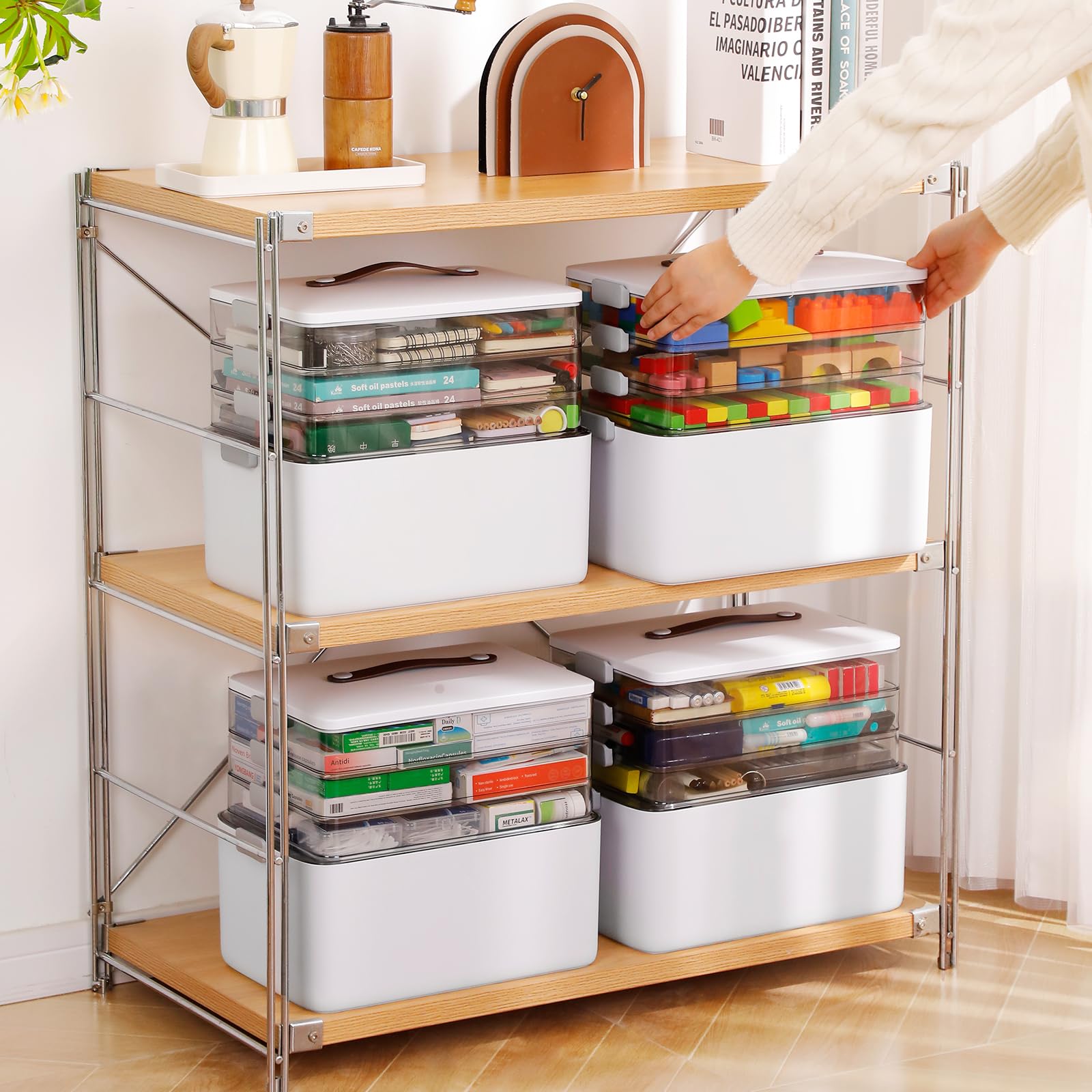 4-tier organizer designed for home and hobby storage