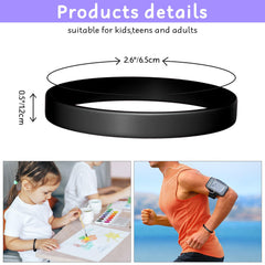 Morcheiong black silicone wristbands 12 pack close up image
