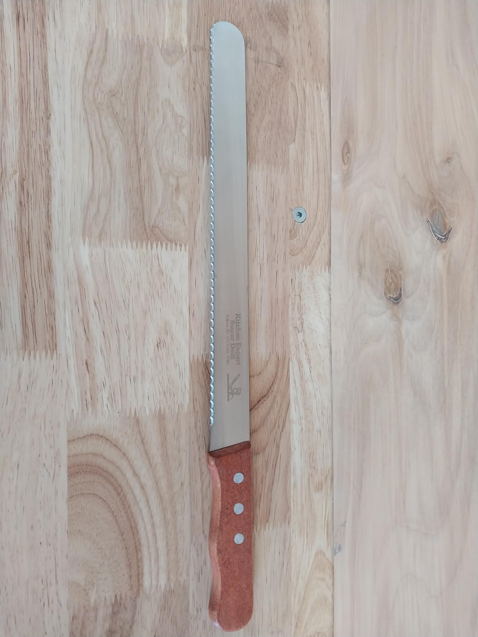 12 Inch bread knife with hardwood handle More EStore