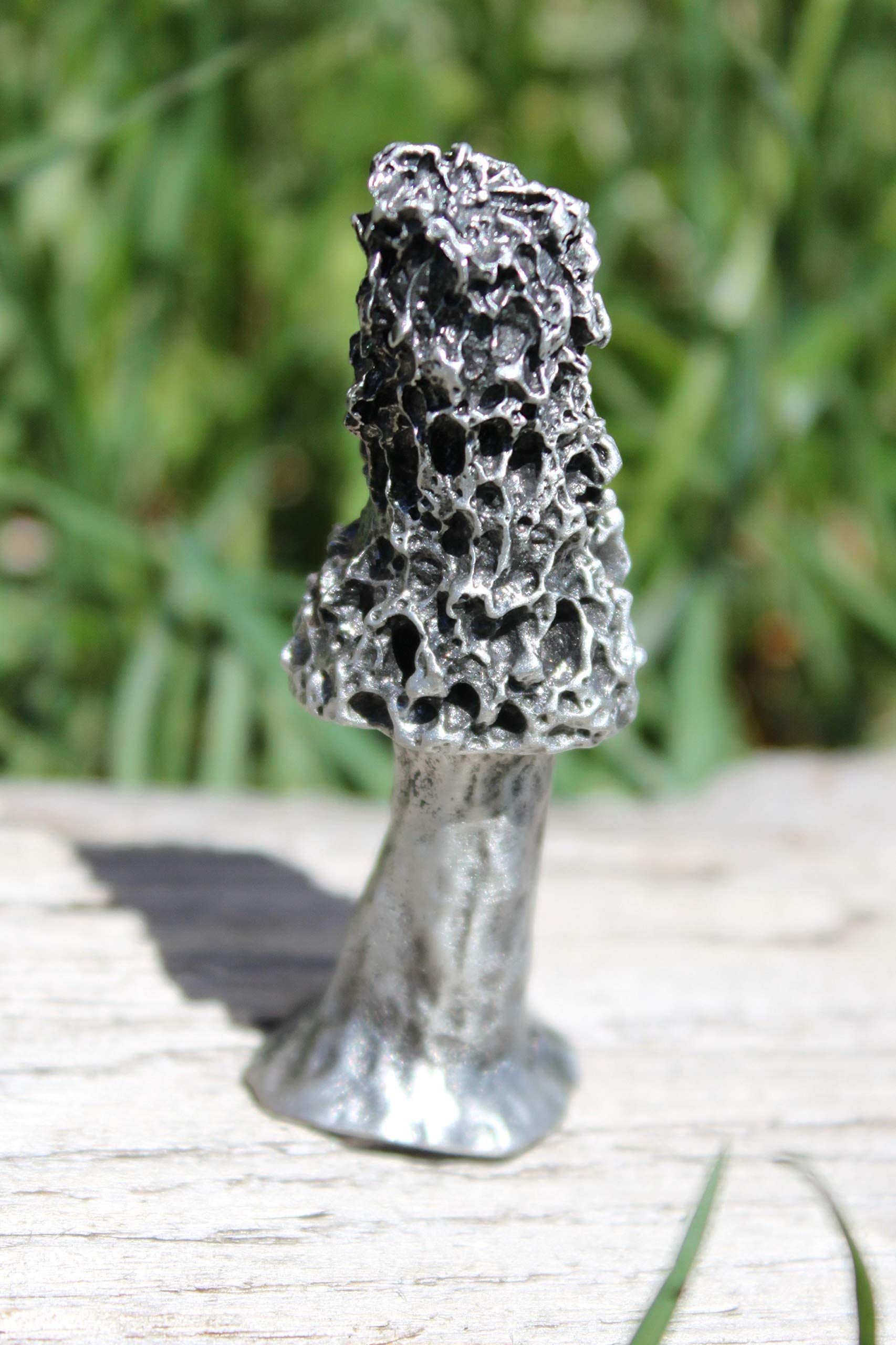 Morel Mushroom Figurine dimensions 2 1/4 inches tall and 3/4 inch wide