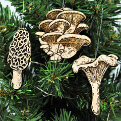 Morel mushroom ornament handmade in USA birch wood