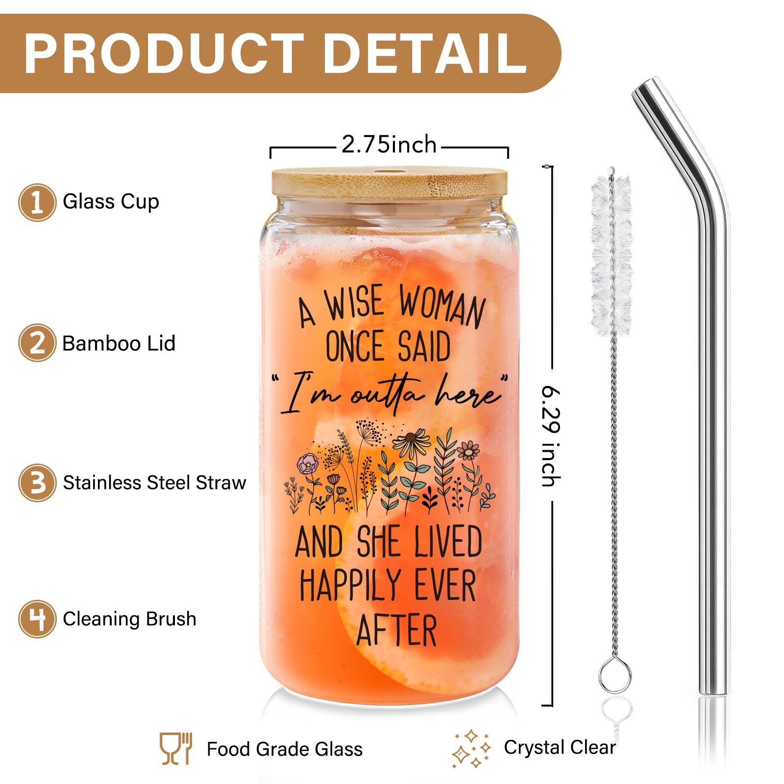 Eco friendly glass bottle tumbler with bamboo lid and straw by Moreyuyee