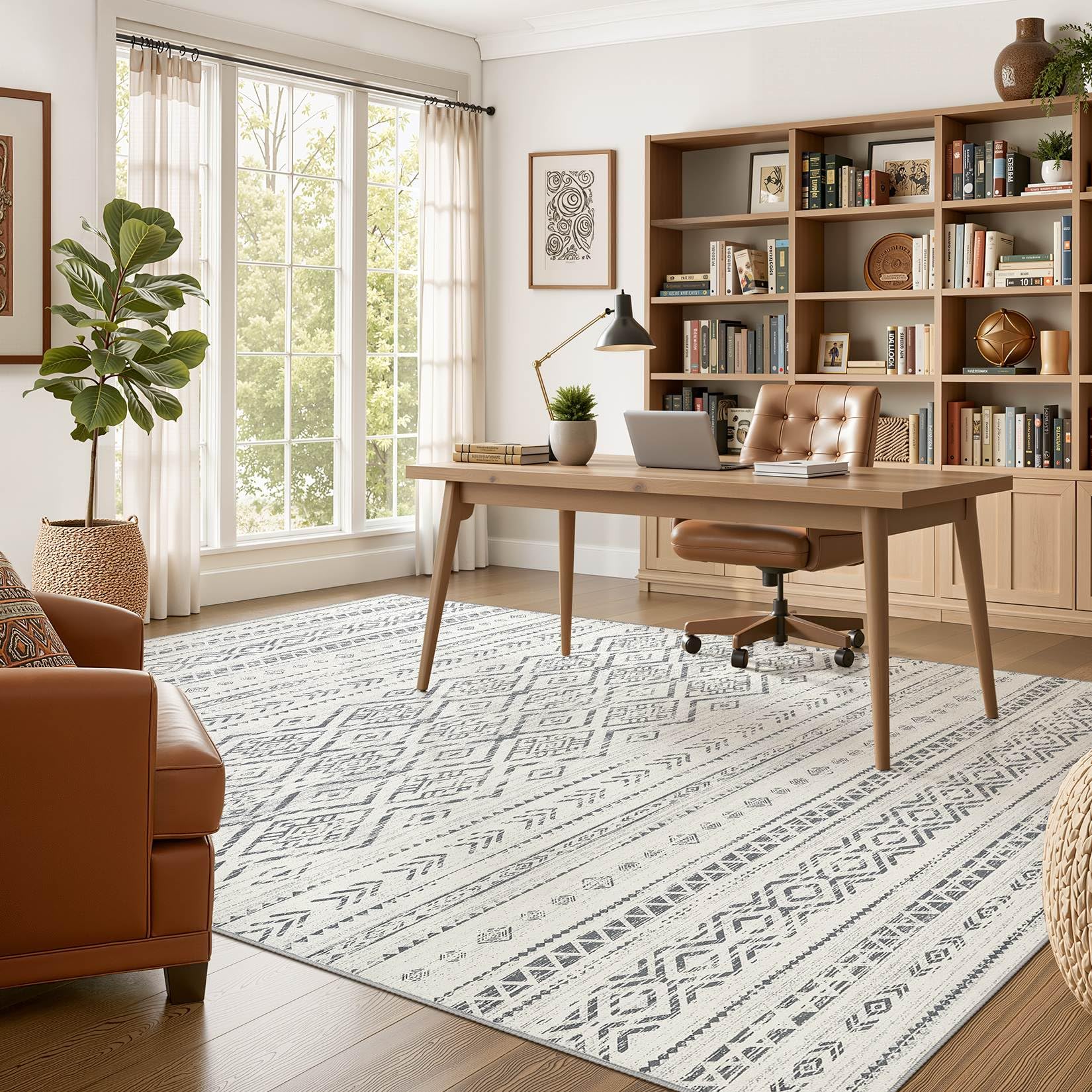 Soft polyester area rug for families and kids