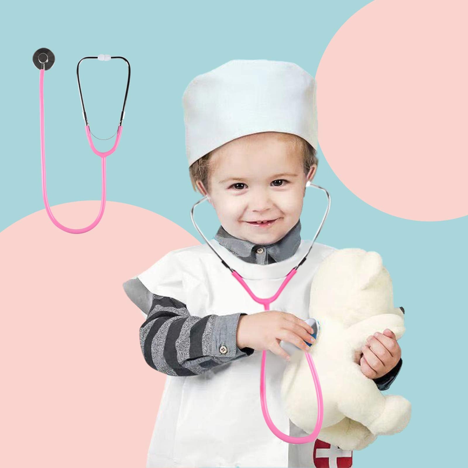 MorTime pink dual head stethoscope color image