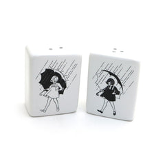 Morton's salt and pepper shakers with vintage image