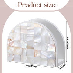 Mosaic mother of pearl inlay napkin holder wood base