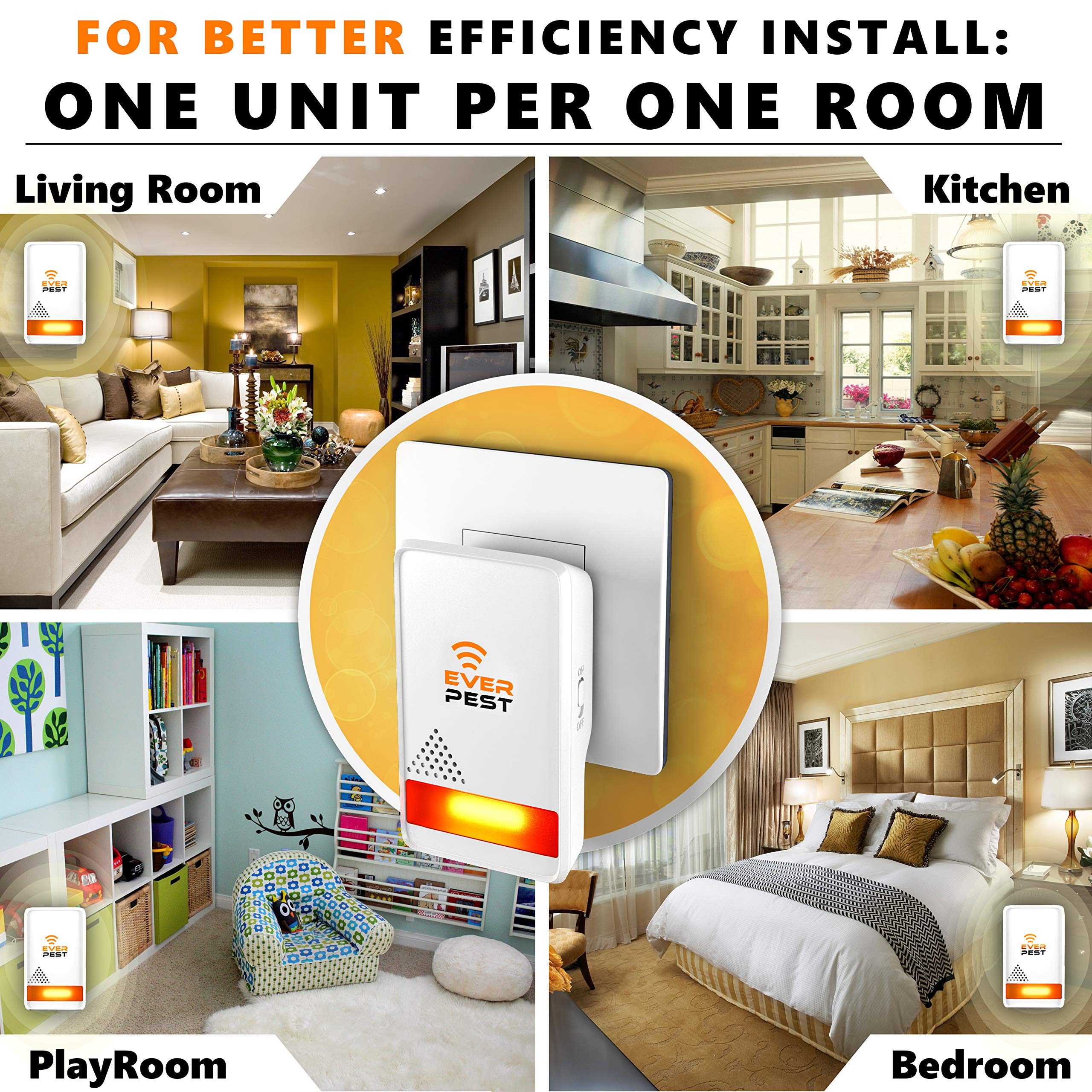 Safe for humans and pets ultrasonic pest control device