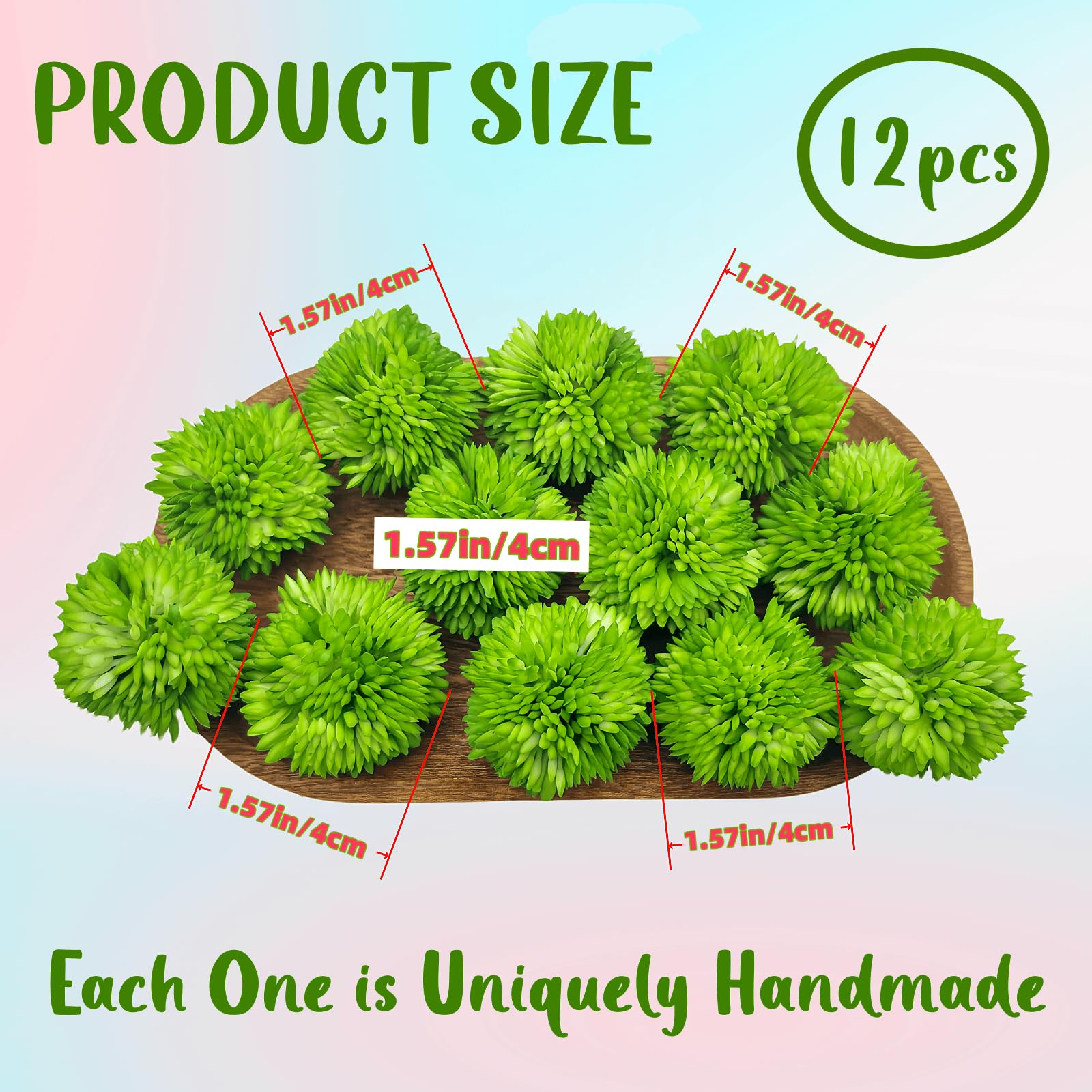 moss balls 1.57 inch for mini terrariums fairy garden setups