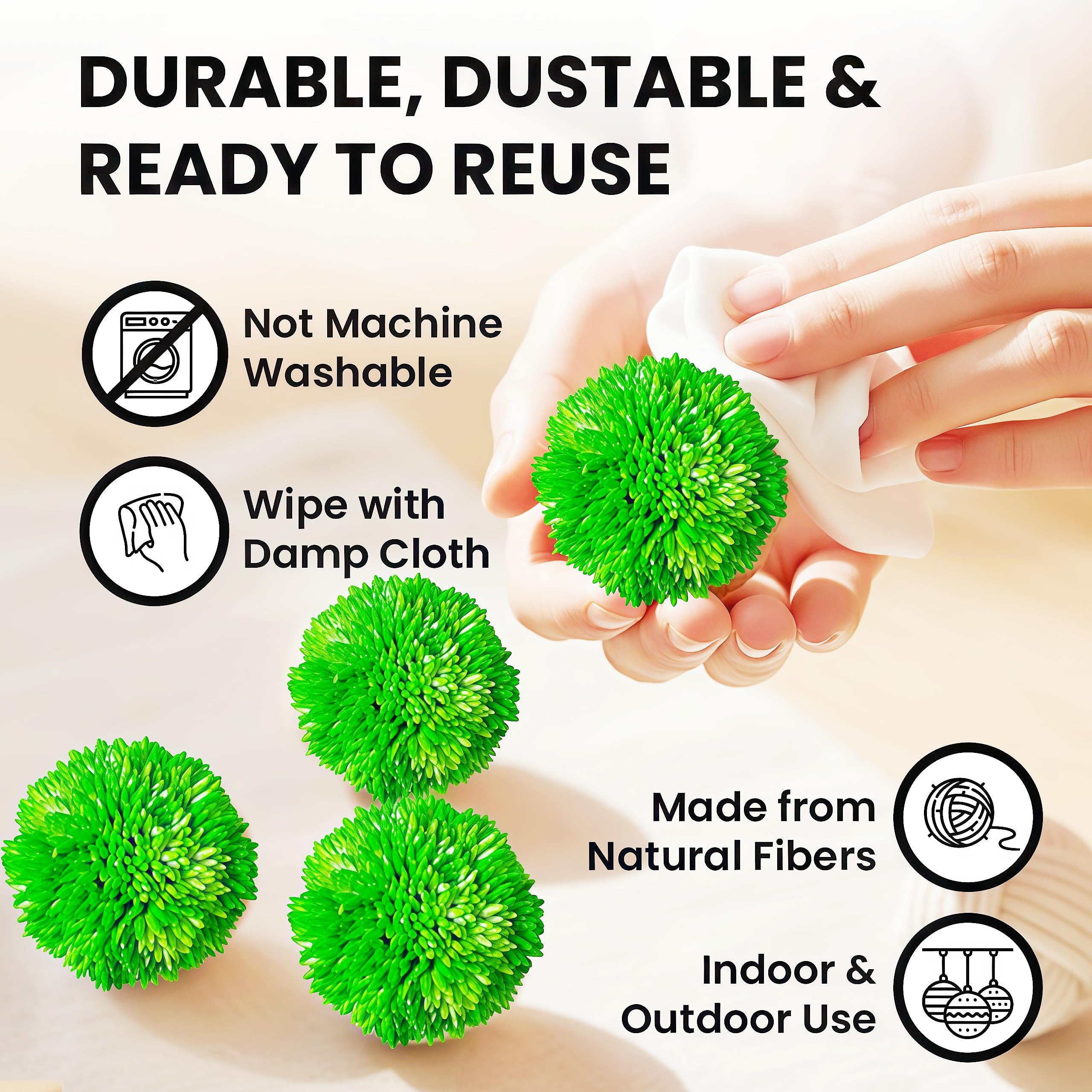 Terrarium decorative moss balls multi-tonal green texture