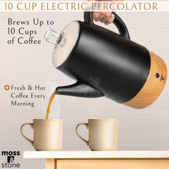 Stainless steel Moss & Stone percolator BPA-free design