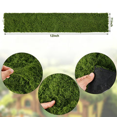 Artificial moss table runner nylon fibers realistic green texture
