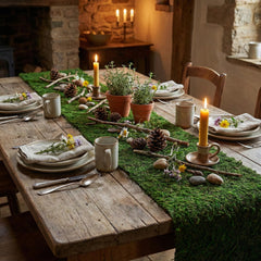 Moss table runner size 30x180 cm for weddings