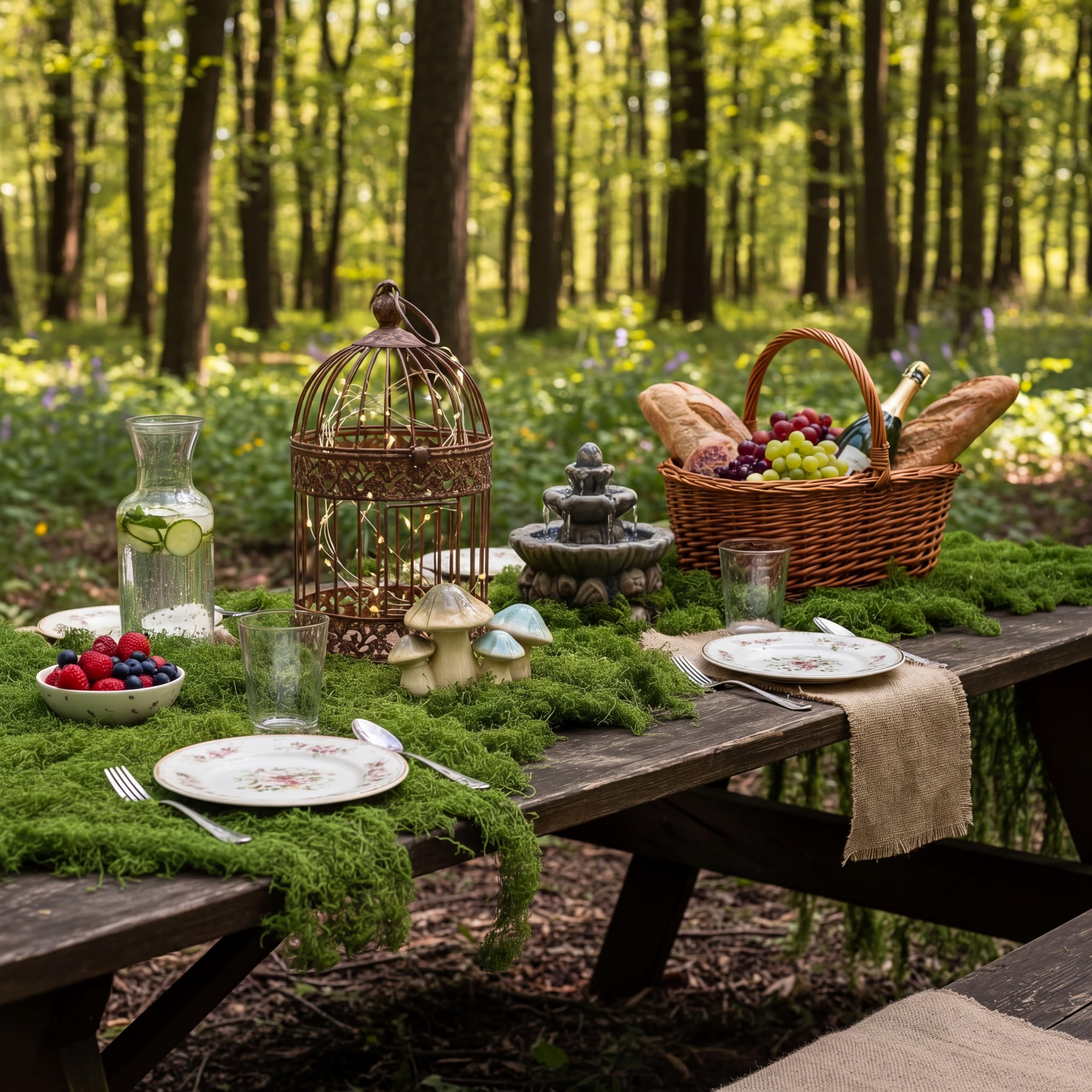 DIY friendly moss runner cuts with scissors