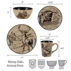 Mossy Oak animal print 8 inch salad plate