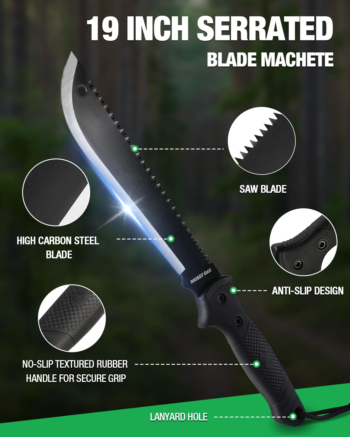 Mossy Oak machete with Saw sheath included