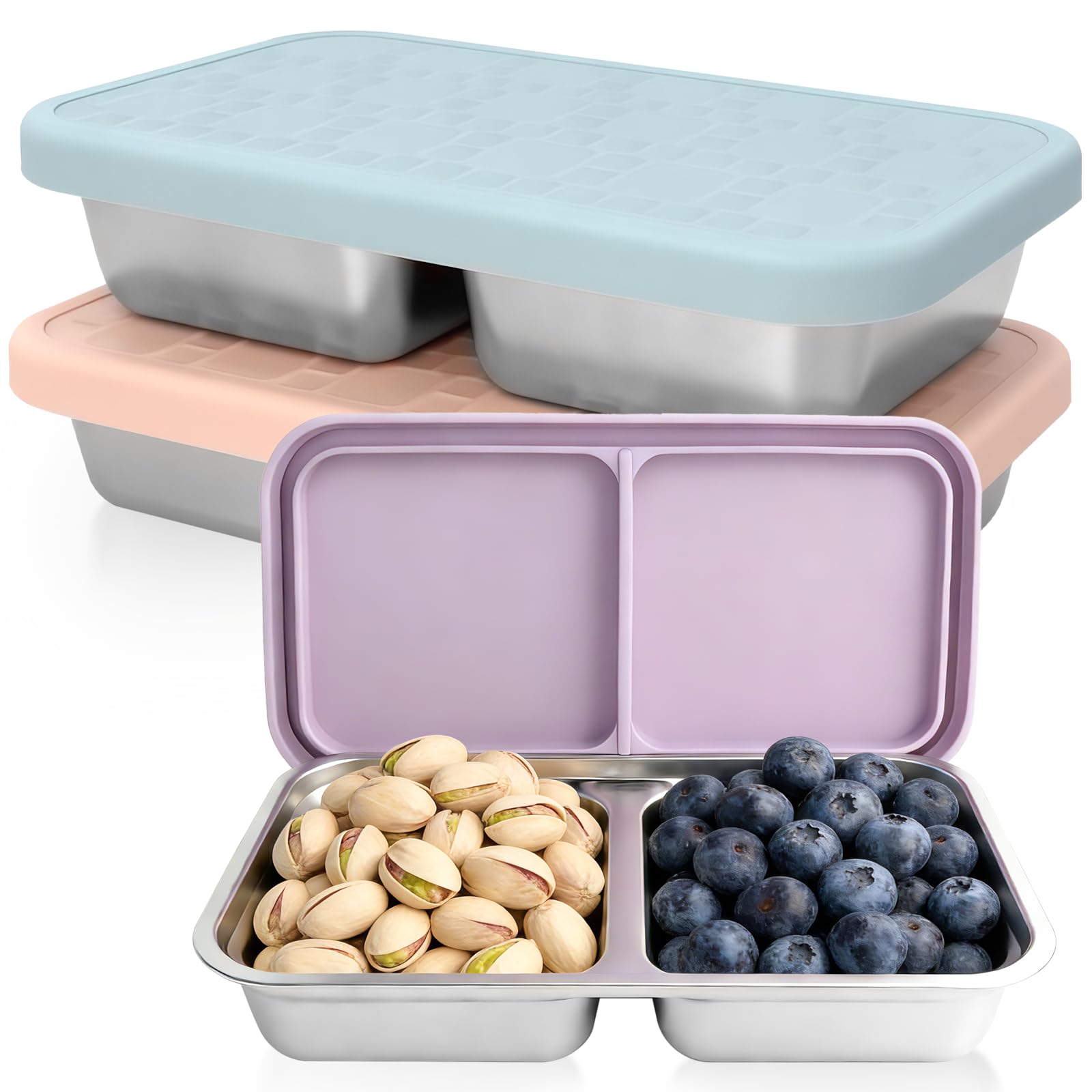 Mostshells 3 pack 15oz stainless steel snack containers for kids