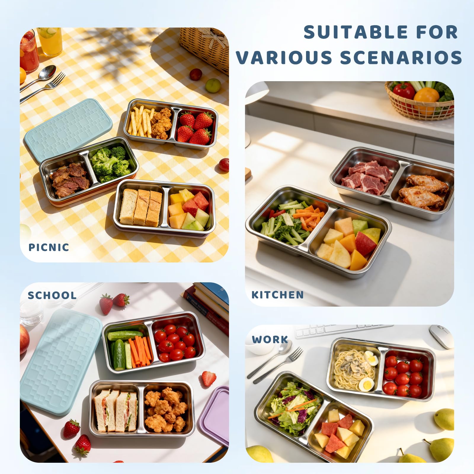 Pack of three kid snack containers ideal for snacks and dips