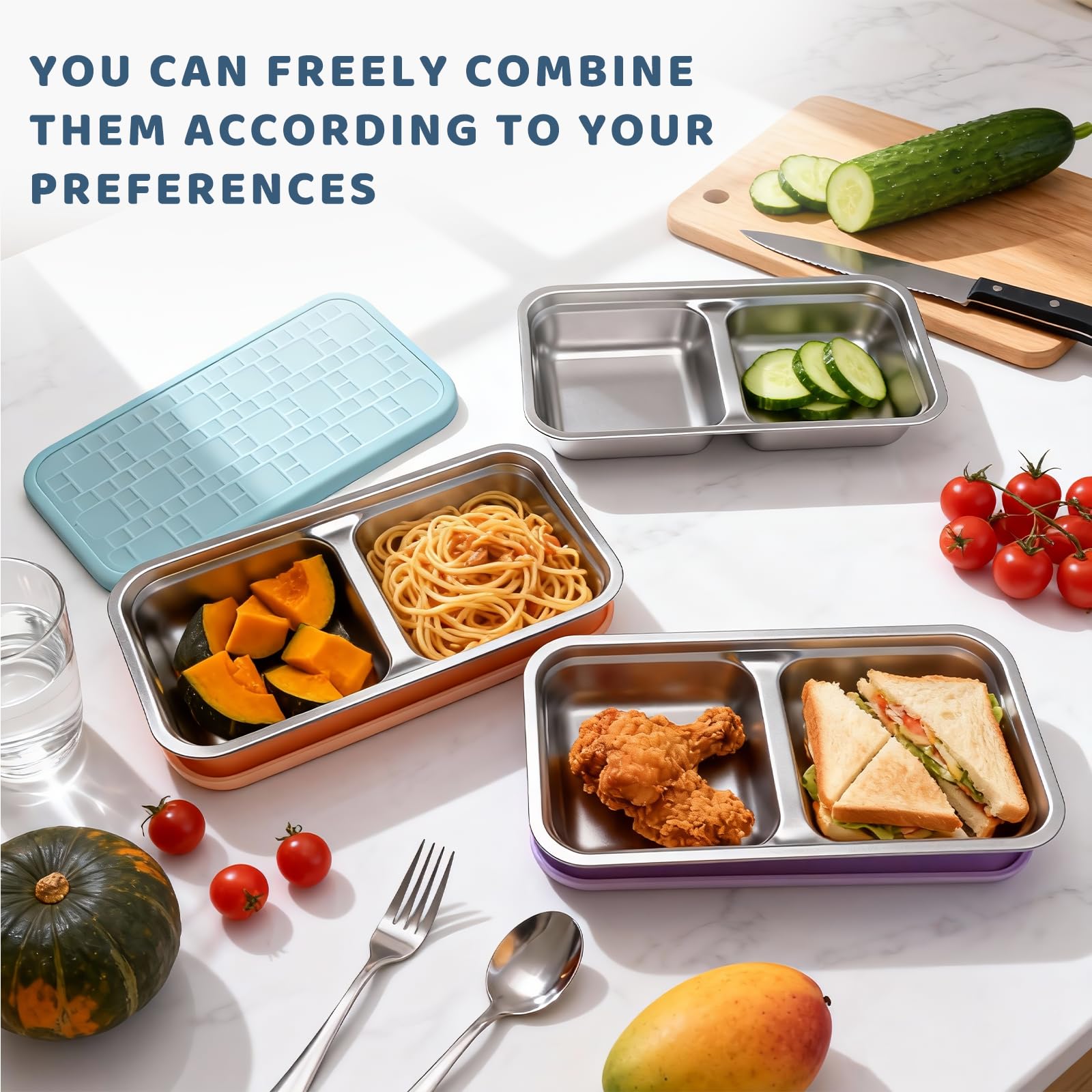 Reusable stainless steel snack containers to replace plastic