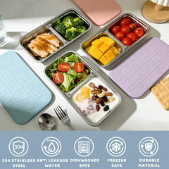 304 stainless steel snack containers with food-grade silicone lids by Mostshells