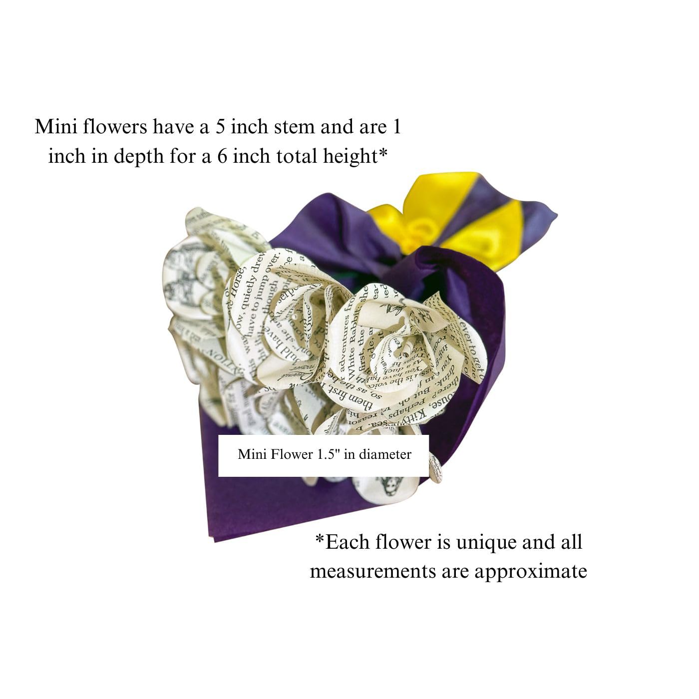 USA made Literary Blooms bouquet by artisans