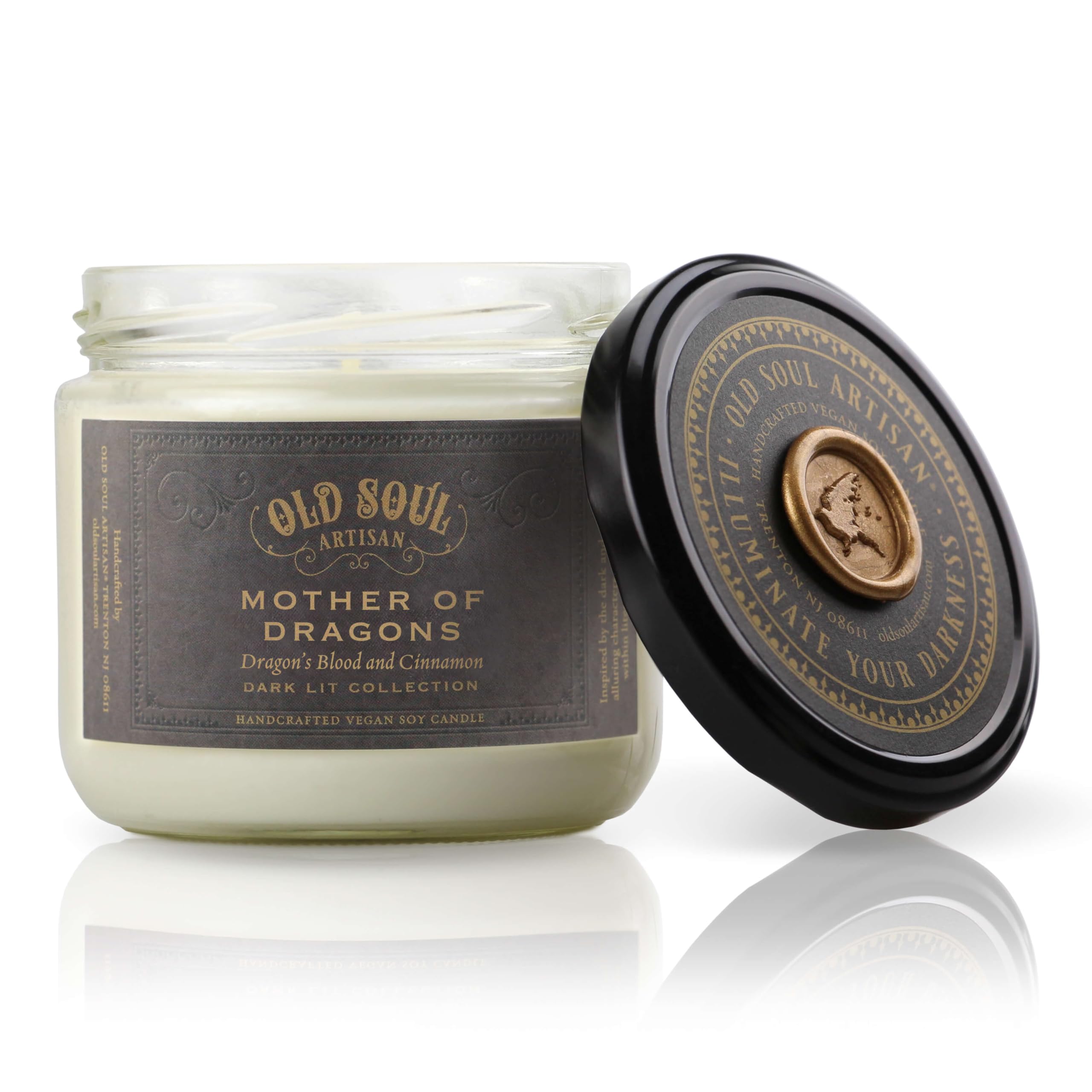 Mother of Dragons Dragon's Blood and Cinnamon Soy Candle 12oz with gift box