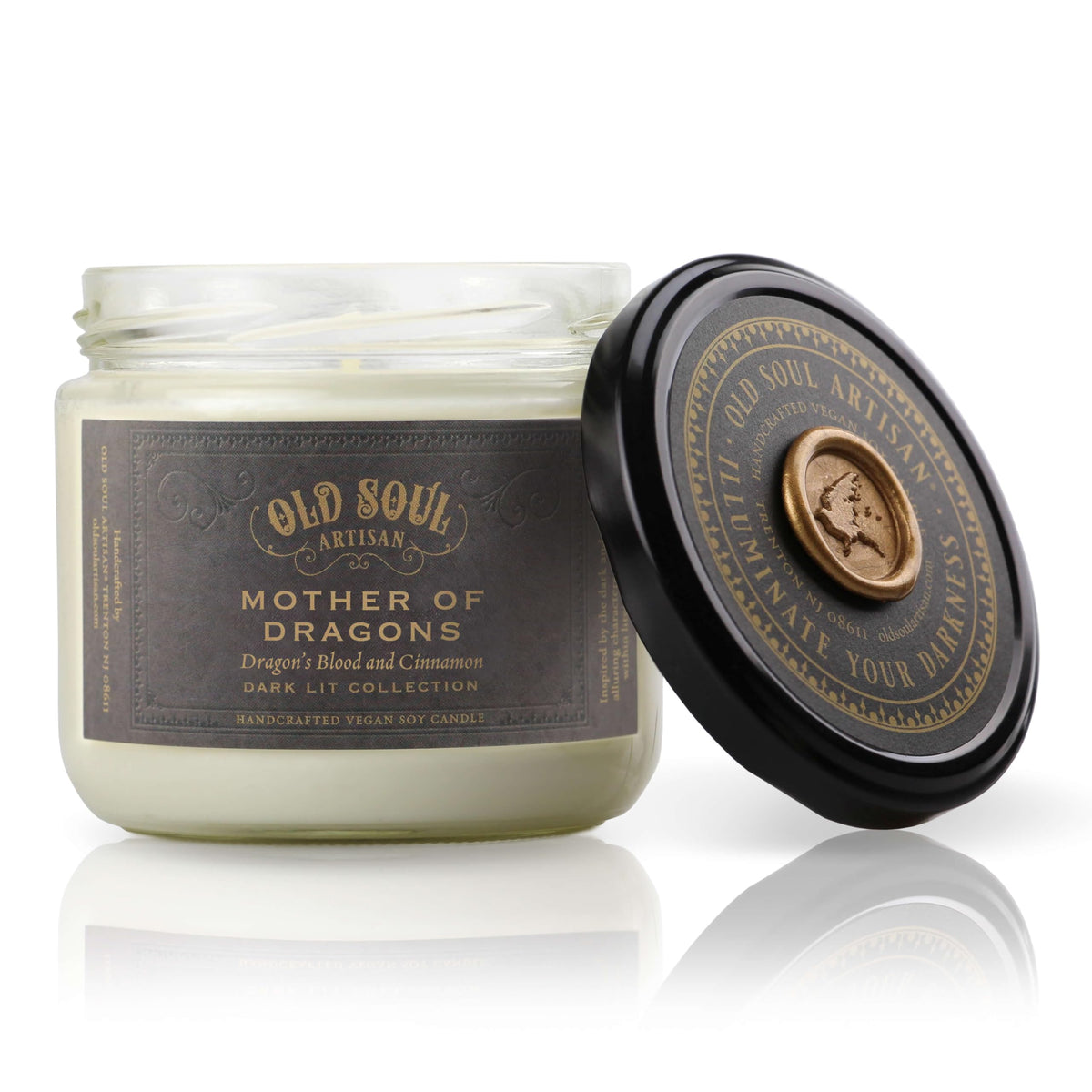 Mother of Dragons Dragon's Blood and Cinnamon Soy Candle 12oz with gift box