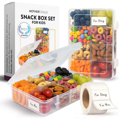 MOTHERCOULD snack box containers 2pack with 8 adjustable compartments
