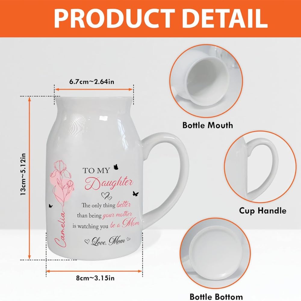 Mother's Day gift vase with custom text options