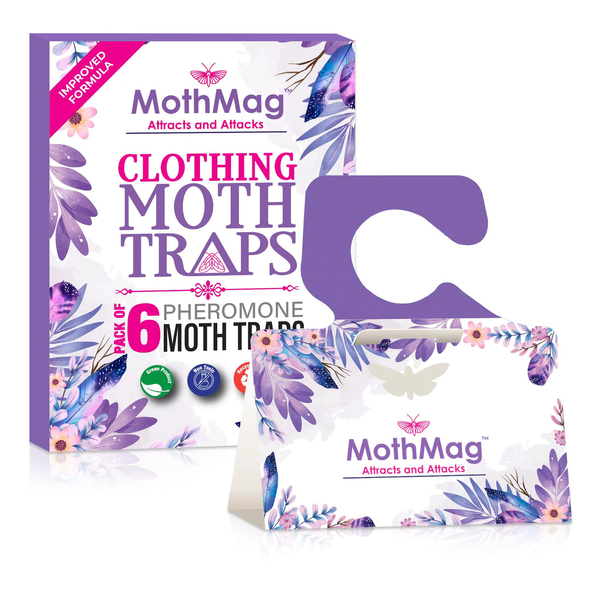 MothMag clothes moth traps used in a wardrobe to protect wool