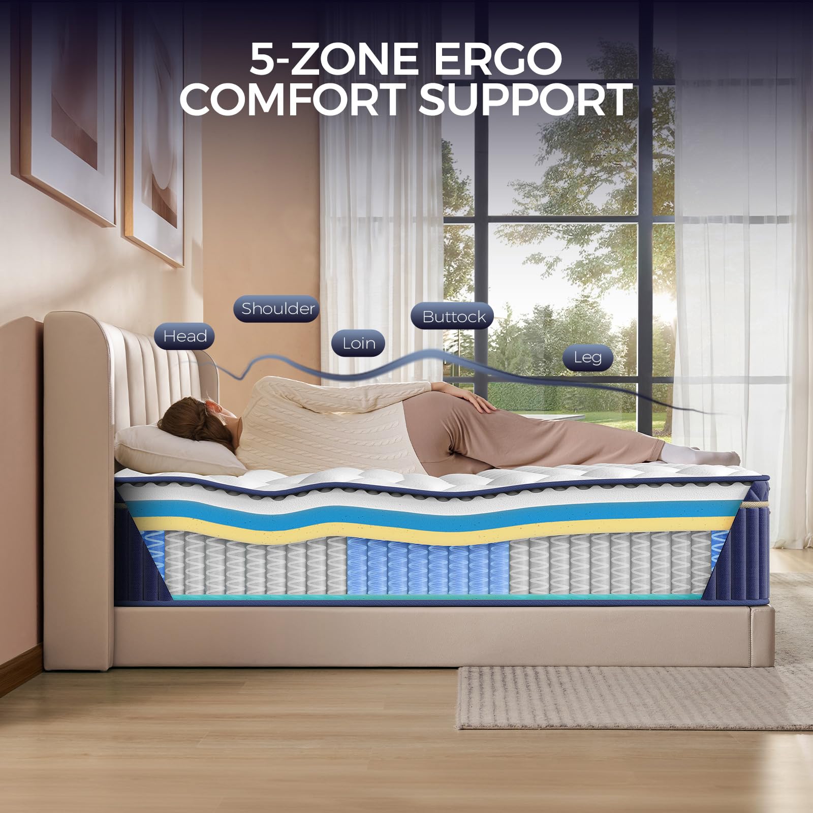 CertiPUR-US and Oeko-Tex certified label on mattress