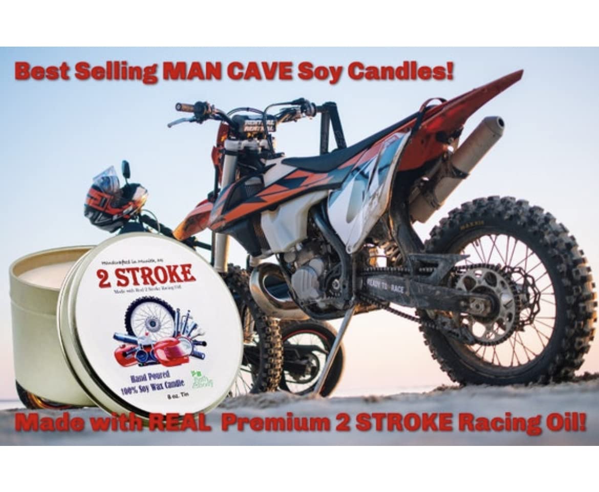 Motocross aroma soy candle 8oz packaging image