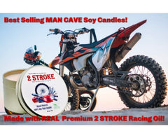 Motocross aroma soy candle 8oz packaging image