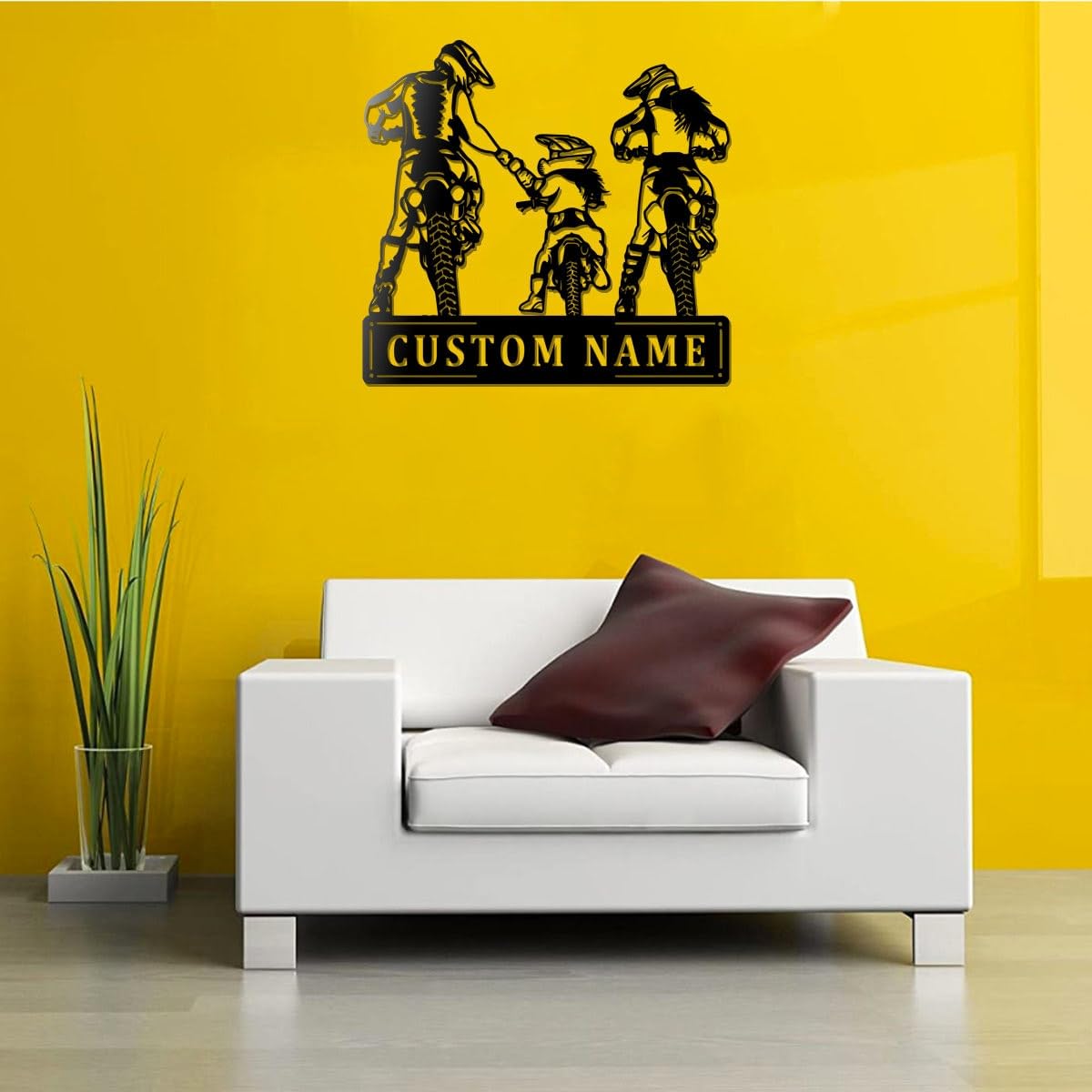 Motorcycle name sign customizable decorative piece