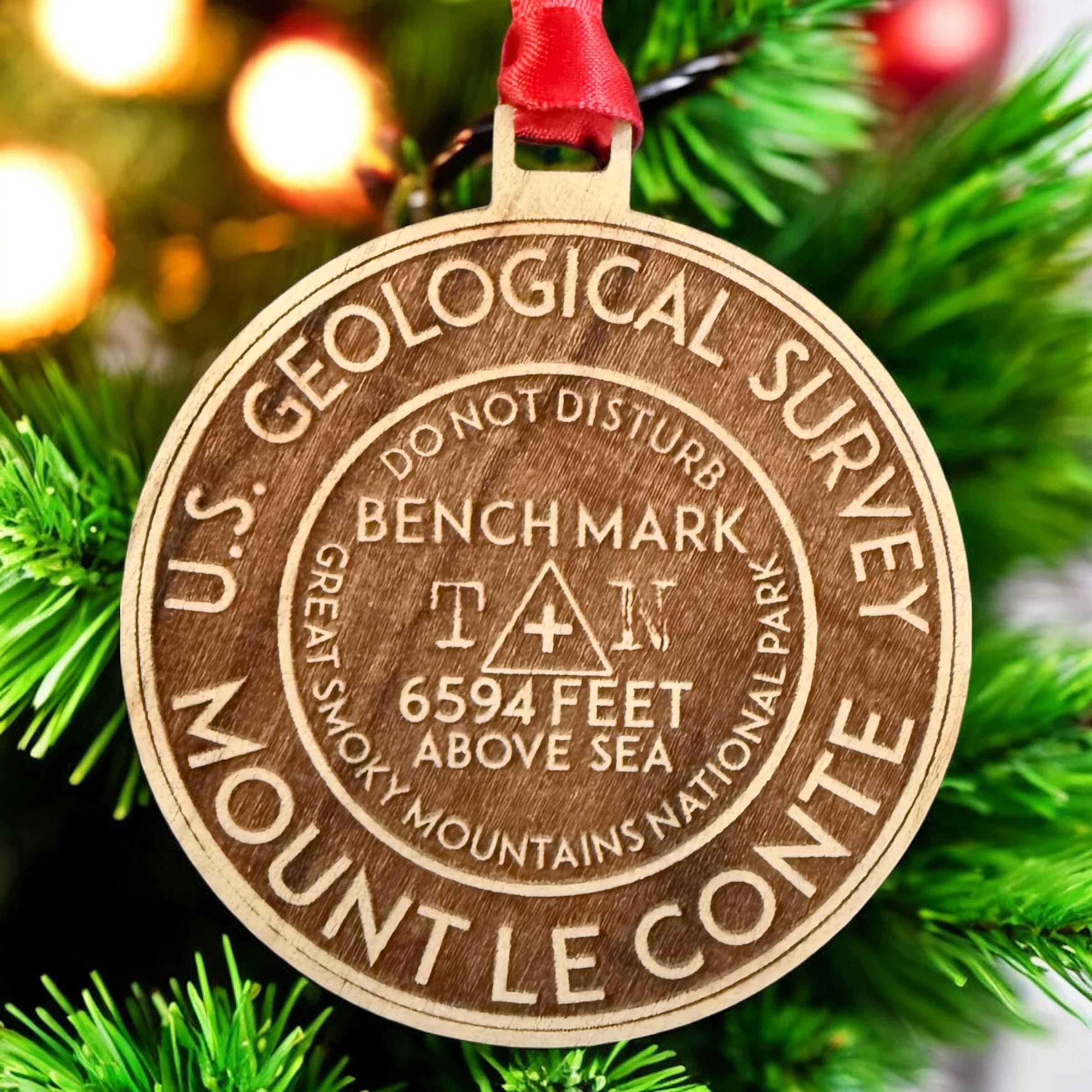 Mount Le Conte Ornament approximately 3.1 inches tall display