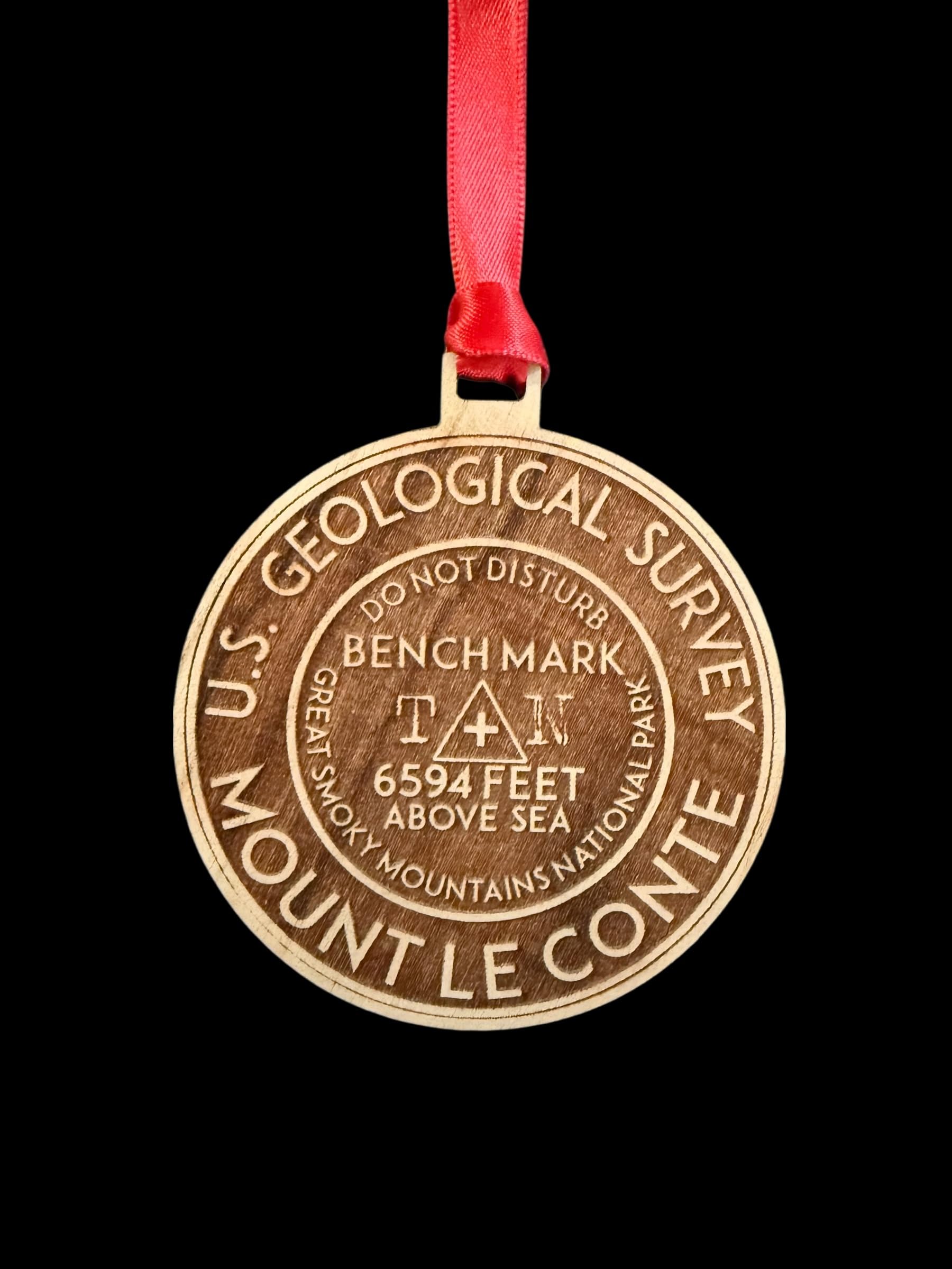 Mount Le Conte Ornament USGS engraving close up