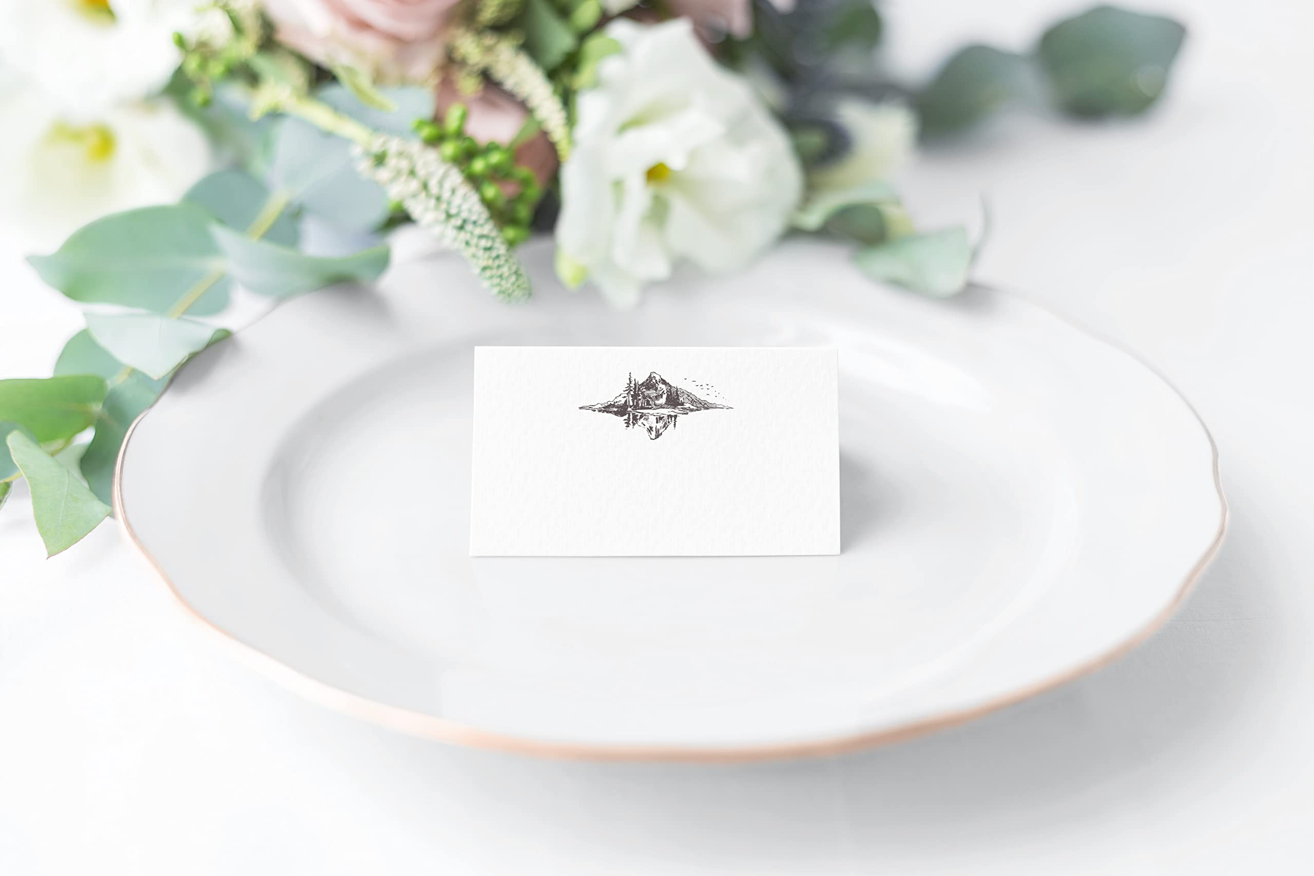 Ready to use prepared place cards with scored fold
