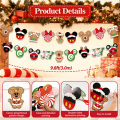18 card cutouts in 10 designs for Christmas banner